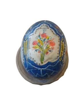 Hand Crafted Blue and White Floral Decorative Egg